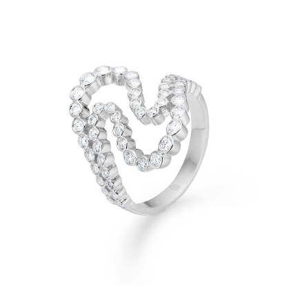 Billede af Mads Z "Mira" ring sølv m. hvid topas (str. 50-60)