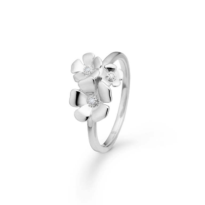 Billede af Mads Z "Fleur" ring sølv m. hvid topas (str. 50-60)