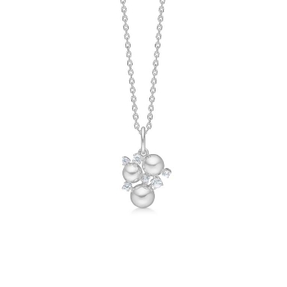 Billede af Mads Z "Champagne" halskæde sølv m. hvid topas (40+5 cm)
