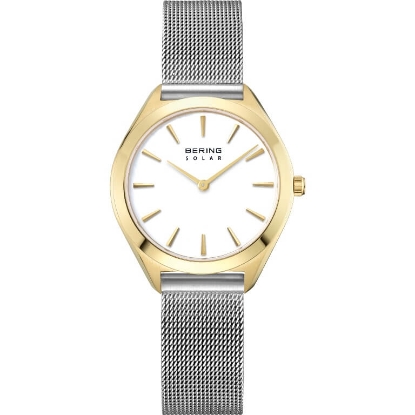 Billede af Bering Classic Solar dameur stål gulddoublé 5bar 31mm
