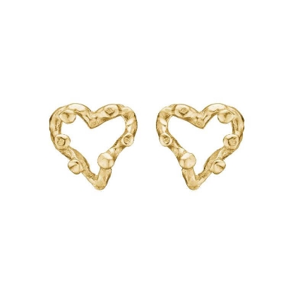 Billede af By Birdie Zenith Open Heart øreringe 14 karat guld