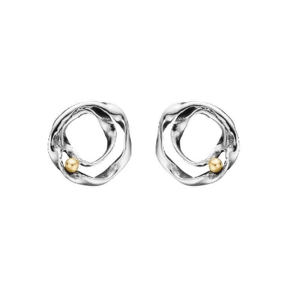 Billede af By Birdie Lotus Duo øreringe sølv m. 14 karat guld