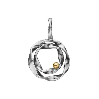 Billede af By Birdie Lotus Duo vedhæng sølv med 14 karat guld