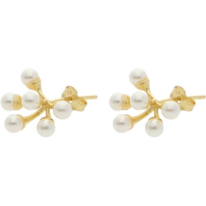 Billede af Nuni Copenhagen Ida Pearl ørering forgyldt sølv