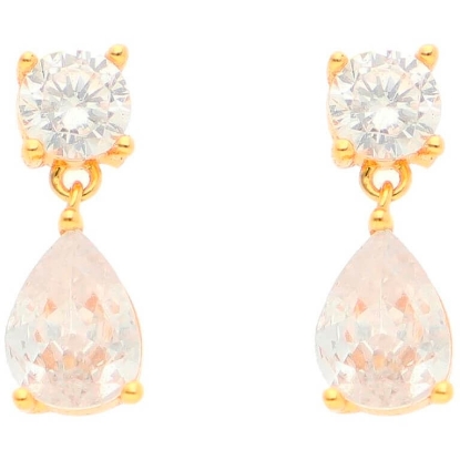 Billede af Nuni Copenhagen Joy White øreringe forgyldt sølv m. cz