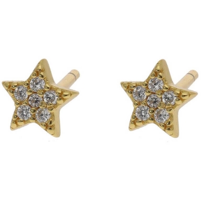 Billede af Nuni Copenhagen Dallas White øreringe forgyldt sølv m. cz