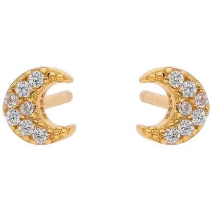 Billede af Nuni Copenhagen Moonie øreringe forgyldt sølv m. cz