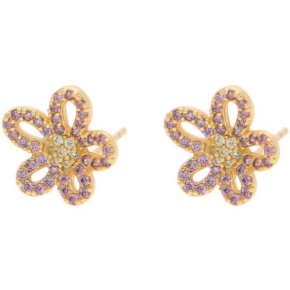 Billede af Nuni Copenhagen Delilah Lavender øreringe forgyldt sølv m. cz