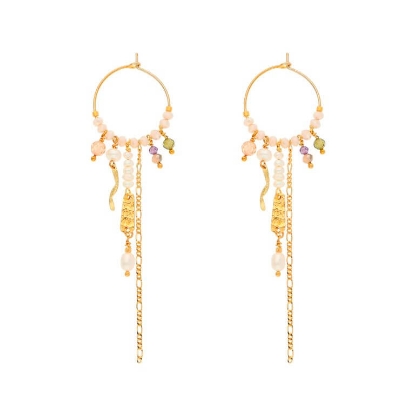 Billede af Nuni Copenhagen Juliana øreringe forgyldt sølv m. perler