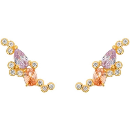 Billede af Nuni Copenhagen Penny Multi øreringe forgyldt sølv m. cz