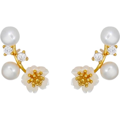 Billede af Nuni Copenhagen Amina øreringe forgyldt sølv m. cz + fvp