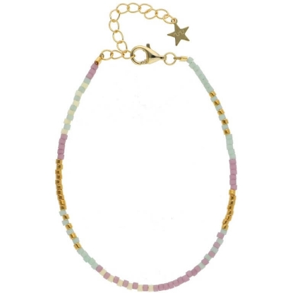 Billede af Nuni Copenhagen Nanna Pastel Dream armbånd forgyldt sølv m. perler (16+3 cm)