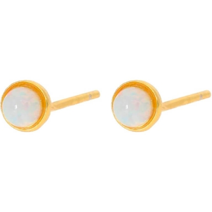 Billede af Nuni Copenhagen Sigga White øreringe forgyldt sølv m. synt. opal