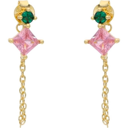 Billede af Nuni Copenhagen Alexia øreringe forgyldt sølv m. cz