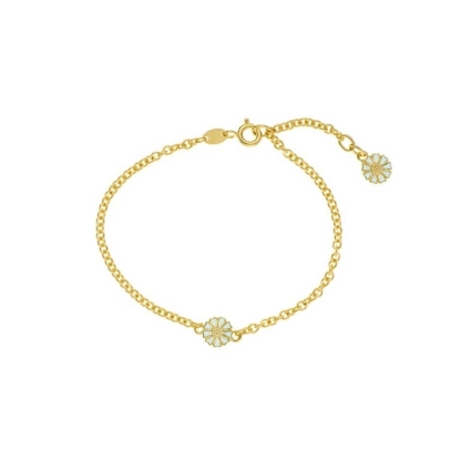 Billede af Lund Copenhagen Marguerit armbånd 2 x 7,5mm forgyldt sølv (17-19 cm)