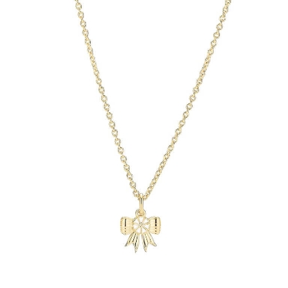 Billede af Lund Copenhagen Marguerit collier m. sløjfe forgyldt sølv (45-48 cm)