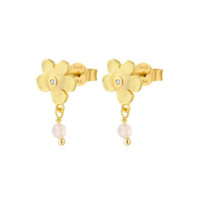 Billede af WiOGA Wilma øreringe forgyldt sølv m. cz