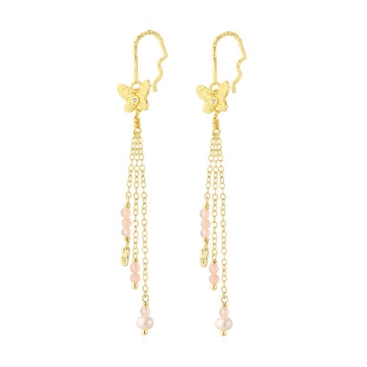 Billede af WiOGA Selena øreringe forgyldt sølv m. perler