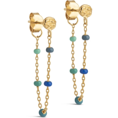 Billede af ENAMEL Copenhagen Lola Atlantic øreringe forgyldt sølv