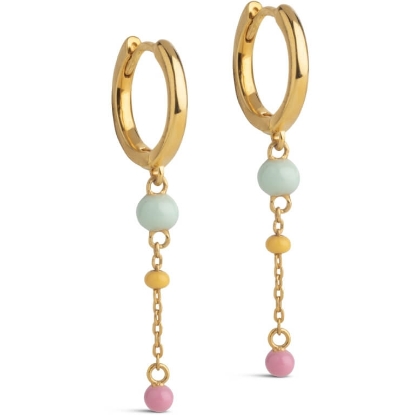 Billede af ENAMEL Copenhagen Lola Bold Rainbow øreringe forgyldt sølv m. emalje