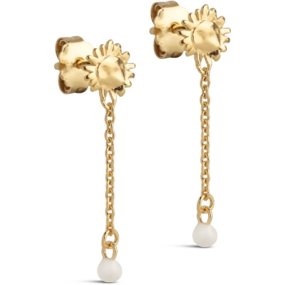 Billede af ENAMEL Copenhagen Sunshine Drop Daisy øreringe forgyldt sølv