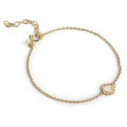 Billede af ENAMEL Copenhagen Sunshine Daisy armbånd forgyldt sølv (15+3cm)