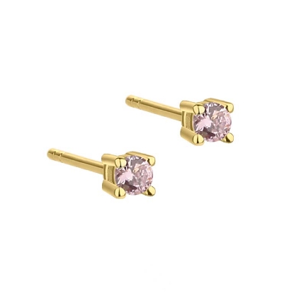 Billede af Aqua Dulce Big Kaya Rose øreringe forgyldt sølv m. cz