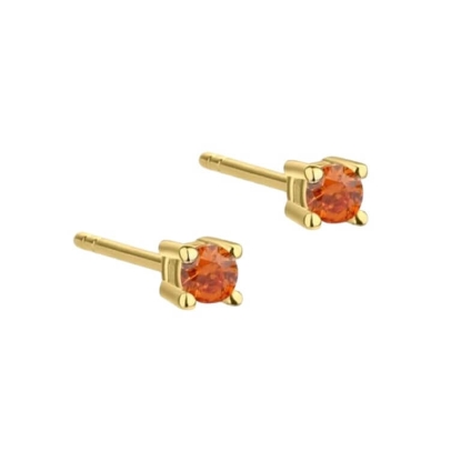 Billede af Aqua Dulce Big Kaya Orange øreringe forgyldt sølv m. cz