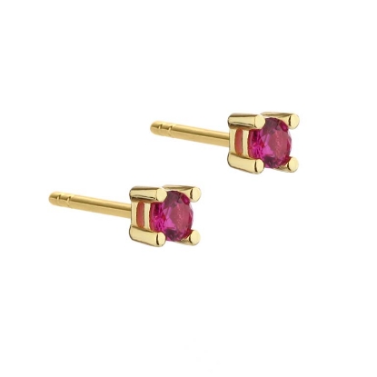 Billede af Aqua Dulce Big Kaya Pink øreringe forgyldt sølv m. cz