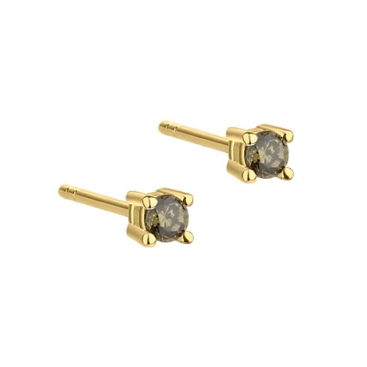 Billede af Aqua Dulce Big Kaya Olive øreringe forgyldt sølv m. cz