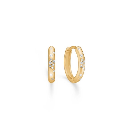 Billede af Studio Z "Lumin Sparkle" øreringe forgyldt sølv m. cz