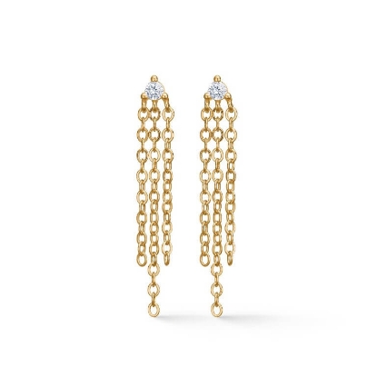 Billede af Studio Z "Ripple" øreringe forgyldt sølv m. cz