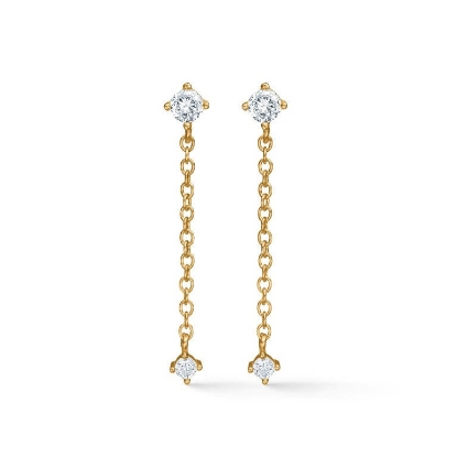 Billede af Studio Z "Glow" øreringe forgyldt sølv m. cz