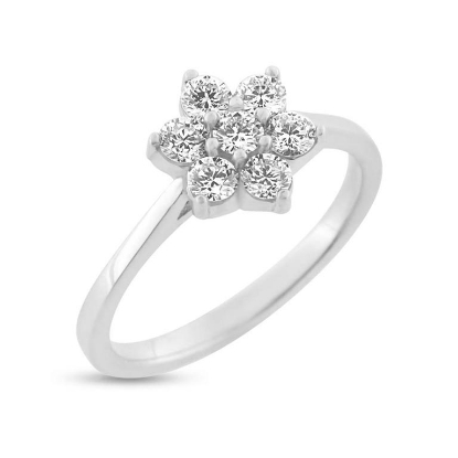 Billede af Rosetring med 7 brill. a 0,09 w/vs. 14 kt. hvg.