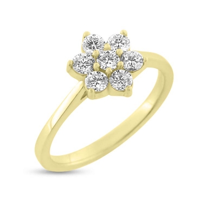 Billede af Rosetring med 7 brill. a 0,09 w/vs. 14 kt.