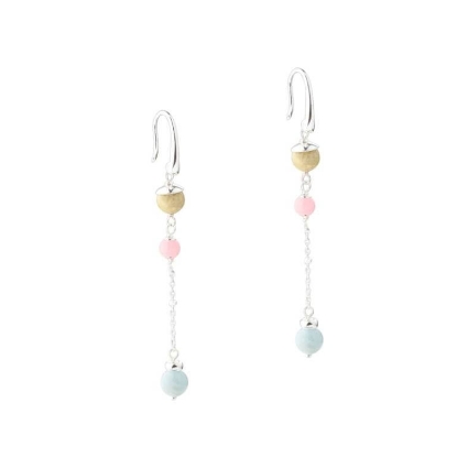 Billede af Aqua Dulce Morganite Dream Long øreringe sølv m. sten