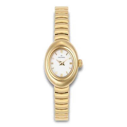 Billede af Mockberg Belle Oval Petite Gold dameur stål gulddoublé 18mm 3bar