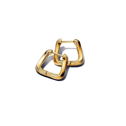 Billede af Pandora Snoede Trekantede Små Creoler forgyldt metalblanding