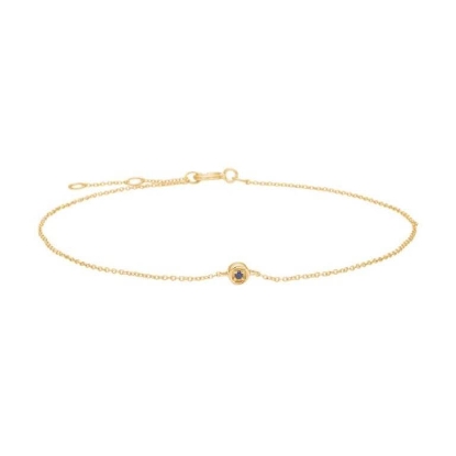 Billede af Nordahl Andersen armbånd 14 karat guld m. 0,007 ct. safir (17+2 cm)