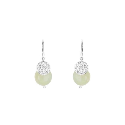 Billede af Susanne Friis Bjørner øreringe sølv m. serpentine og mønt