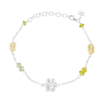 Billede af Susanne Friis Bjørner Armbånd sølv m. fvp + sten (16-20cm)