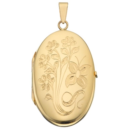 Billede af Medaljon oval 26*40 mønster 8 kt.