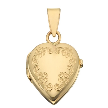 Billede af Medaljon hjerte 16*19 mønster 14 kt.