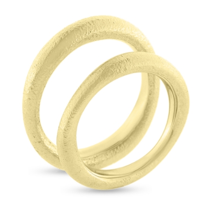 Billede af Forlovelsesringe, massiv 'bølget' hmf overflade 8 kt.