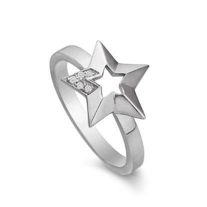Billede af Kranz&Ziegler Story ring sølv stjerne m/cz str 50