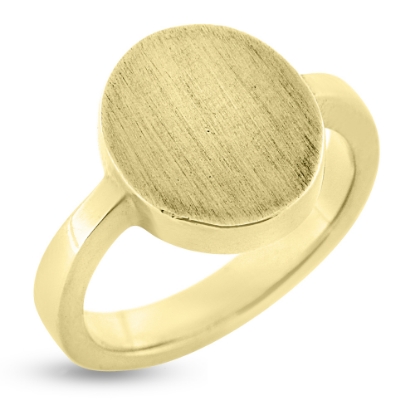 Billede af Ring, Signetring oval plade 14 kt. 