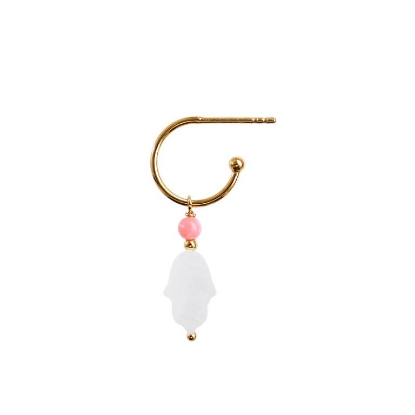 Billede af STINE A ørering Sweet Hamsa With Coral forgyldt sølv (1 stk.)