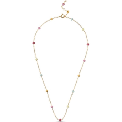 Billede af ENAMEL Copenhagen Lola Bold Rainbow halskæde sølv forgyldt emalje (38 + 4 cm)
