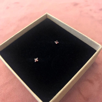 Billede af By Pind ørestikker sølv med rød zirkoniasten 2,5mm