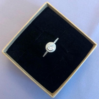 Billede af By Pind roset ring sølv rhodineret zirkoniasten str. 58